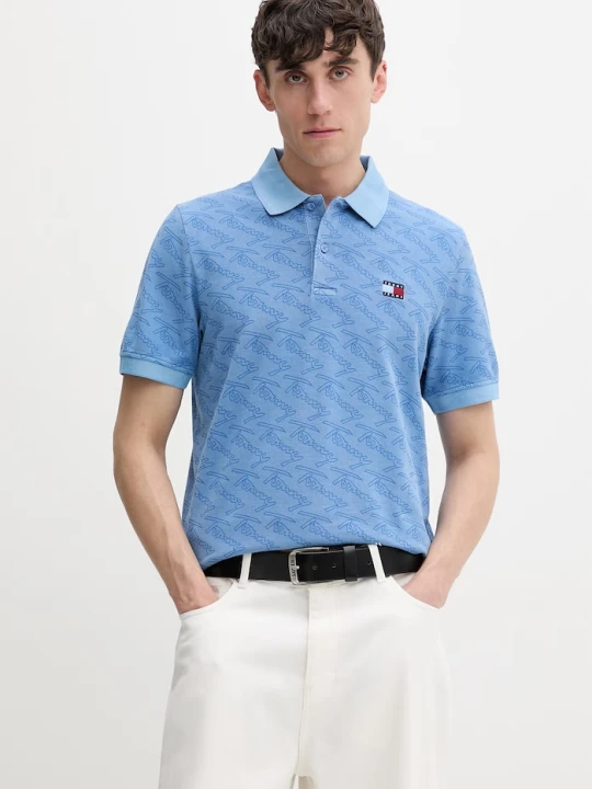Zdjęcie produktu Tommy Jeans polo męskie bawełniane niebieski