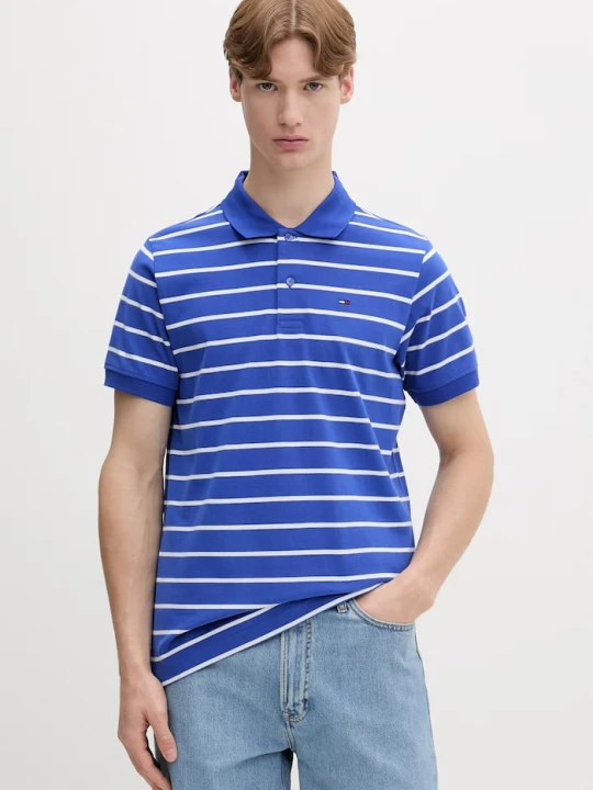 Zdjęcie produktu Tommy Jeans polo męskie bawełniane niebieski