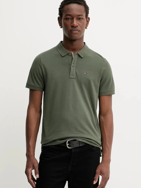 Zdjęcie produktu Tommy Jeans polo męskie bawełniane zielony