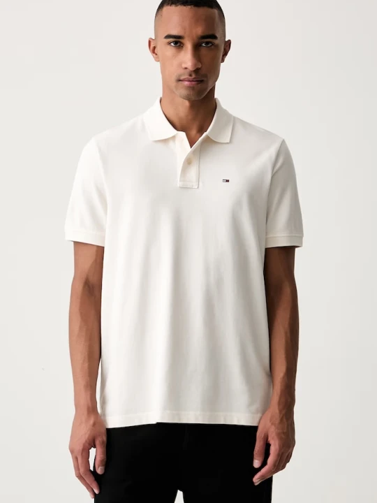 Zdjęcie produktu Tommy Jeans polo męskie bawełniane beżowy