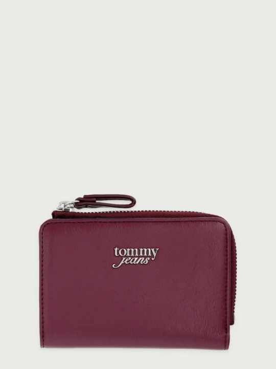 Zdjęcie produktu Tommy Jeans portfel damski z imitacji skóry bordowy