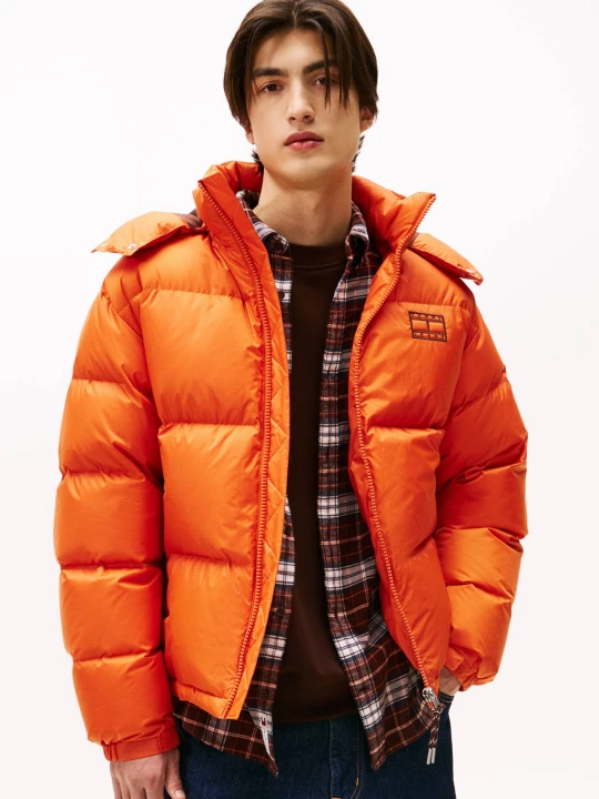 Zdjęcie produktu Tommy Jeans Puchowa kurtka ALASKA | Regular Fit pomarańczowy