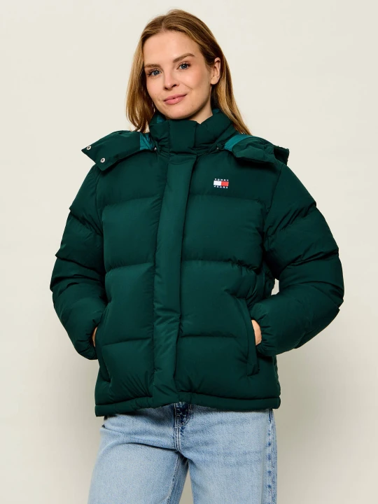 Zdjęcie produktu Tommy Jeans Puchowa kurtka Alaska | Regular Fit butelkowa zieleń