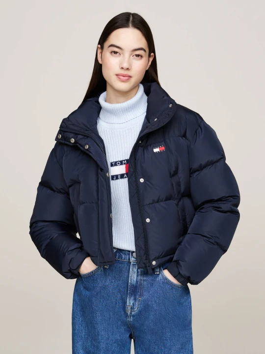 Zdjęcie produktu Tommy Jeans Puchowa kurtka | Cropped Fit granatowy