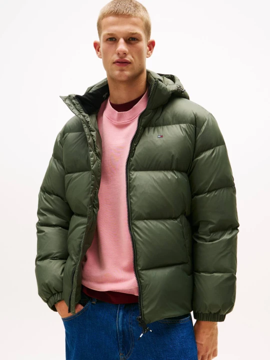 Zdjęcie produktu Tommy Jeans Puchowa kurtka Essential | Regular Fit zielony