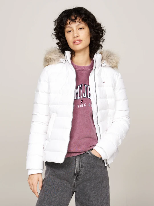 Zdjęcie produktu Tommy Jeans Puchowa kurtka | Slim Fit biały