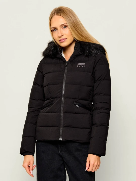 Zdjęcie produktu Tommy Jeans Puchowa kurtka | Slim Fit | shearling czarny