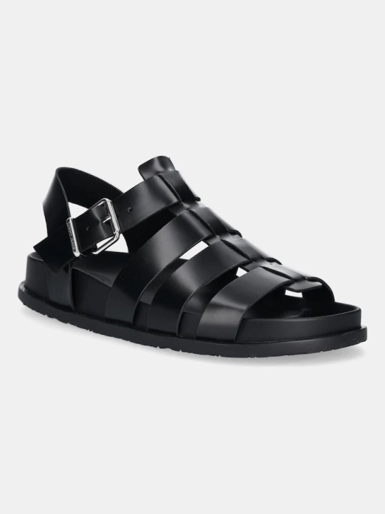 Zdjęcie produktu Tommy Jeans sandały skórzane TJW FISHERMAN PATENT SANDAL czarny