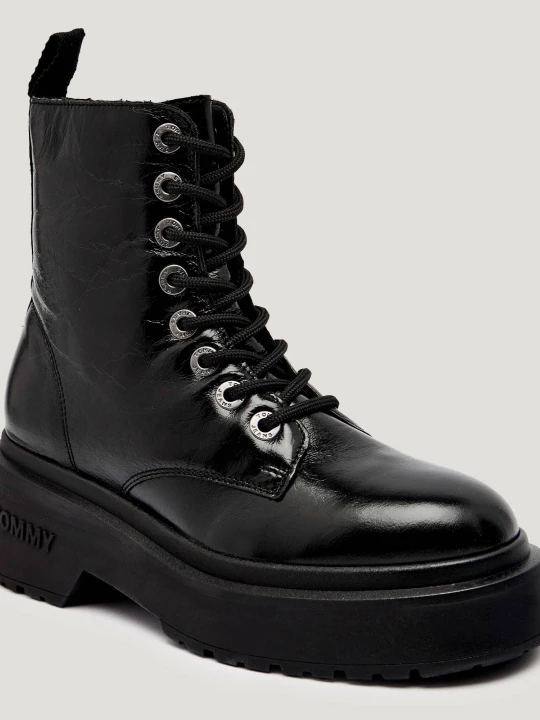 Zdjęcie produktu Tommy Jeans Skórzane botki na platformie czarny