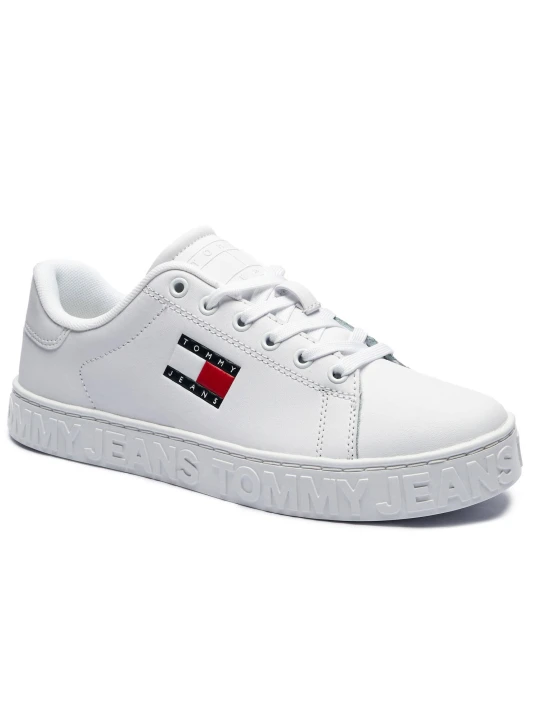 Zdjęcie produktu Tommy Jeans Skórzane sneakersy biały