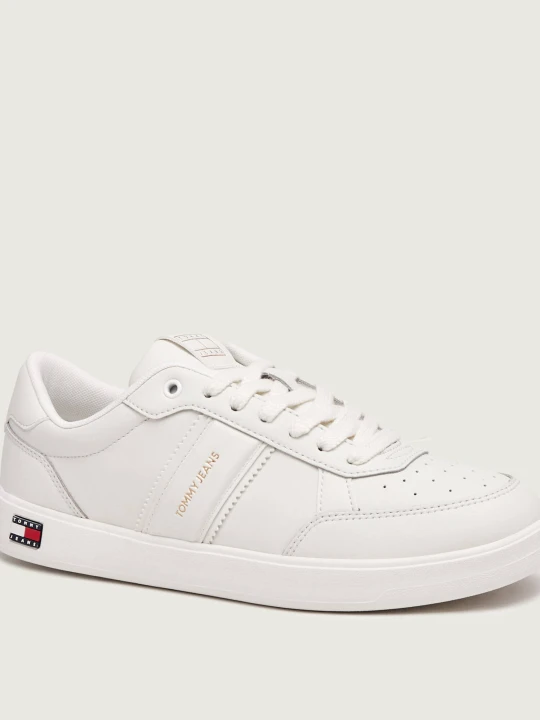 Zdjęcie produktu Tommy Jeans Skórzane sneakersy Flag Court ecru