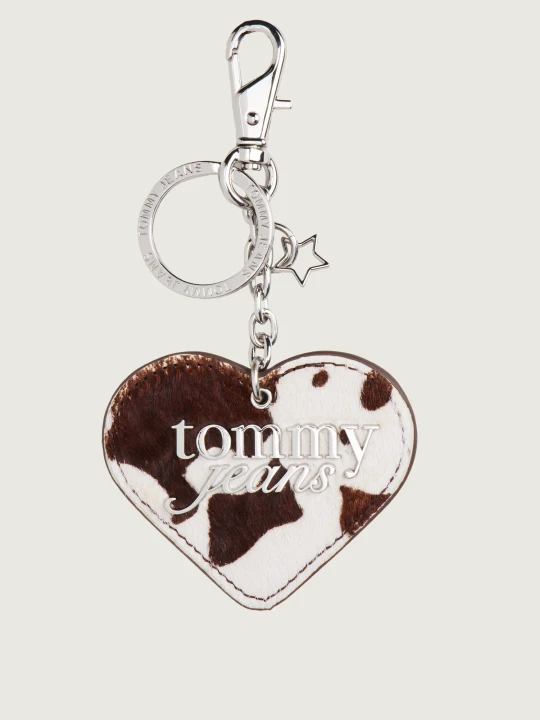 Zdjęcie produktu Tommy Jeans Skórzany brelok COW HEART srebrny