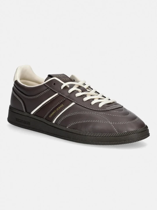 Zdjęcie produktu Tommy Jeans sneakersy skórzane THE GREENWICH EDGE STITCHING brązowy