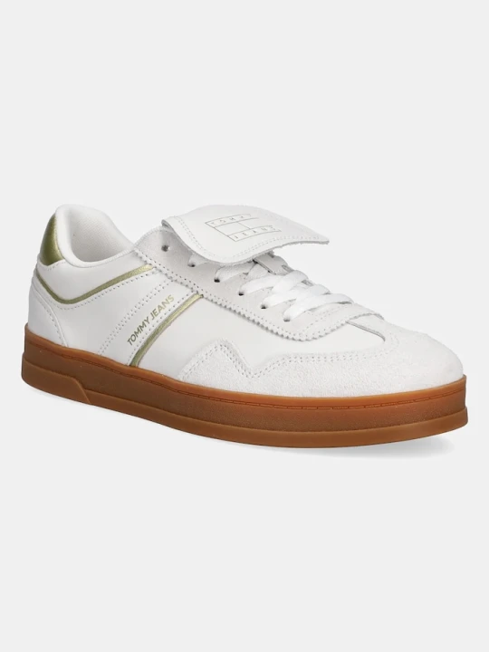 Zdjęcie produktu Tommy Jeans sneakersy skórzane THE GREENWICH FLAP biały