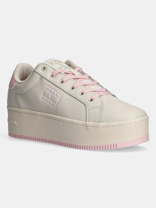 Zdjęcie produktu Tommy Jeans sneakersy skórzane TJW FLATFORM ESS beżowy