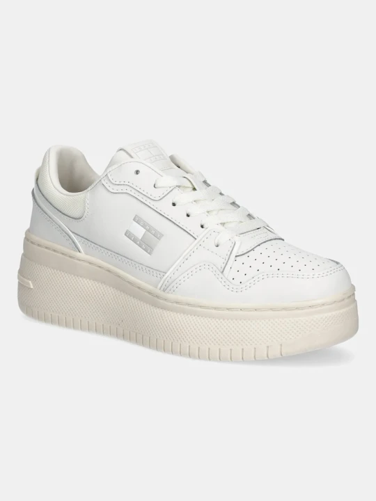 Zdjęcie produktu Tommy Jeans sneakersy skórzane TJW RETRO BASKET FLATFORM biały