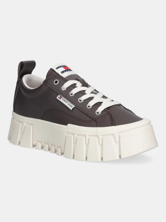 Zdjęcie produktu Tommy Jeans sneakersy skórzane TJW VULC FLATFORM LEATHER brązowy