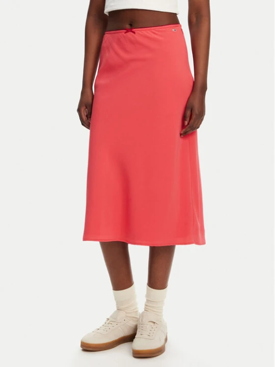 Zdjęcie produktu Tommy Jeans Spódnica midi Tjw Midi Aop Skirt DW0DW20272 Koralowy Regular Fit