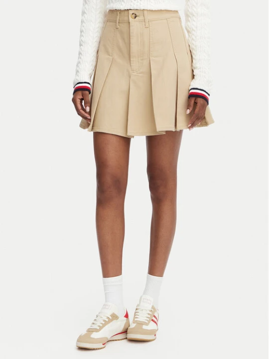 Zdjęcie produktu Tommy Jeans Spódnica plisowana DW0DW23149 Beżowy Regular Fit