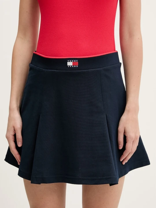 Zdjęcie produktu Tommy Jeans spódnica z bawełną granatowy