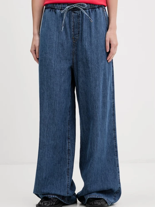 Zdjęcie produktu Tommy Jeans spodnie damskie bawełniane niebieski