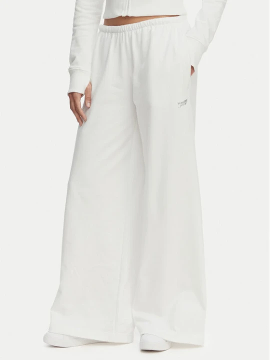 Zdjęcie produktu Tommy Jeans Spodnie dresowe Metallic Logo DW0DW22735 Biały Wide Leg