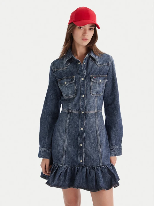 Zdjęcie produktu Tommy Jeans Sukienka jeansowa Western DW0DW21635 Niebieski Regular Fit