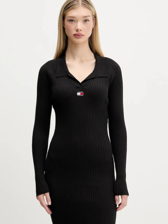 Zdjęcie produktu Tommy Jeans sukienka bodycon z bawełną czarny
