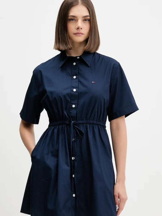 Zdjęcie produktu Tommy Jeans sukienka koszulowa bawełniana granatowy