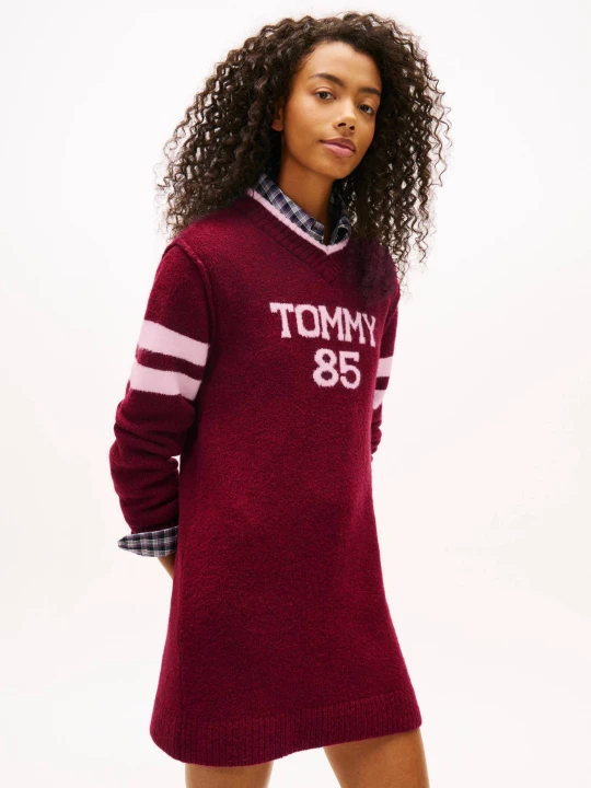 Zdjęcie produktu Tommy Jeans Sukienka | z dodatkiem wełny bordowy