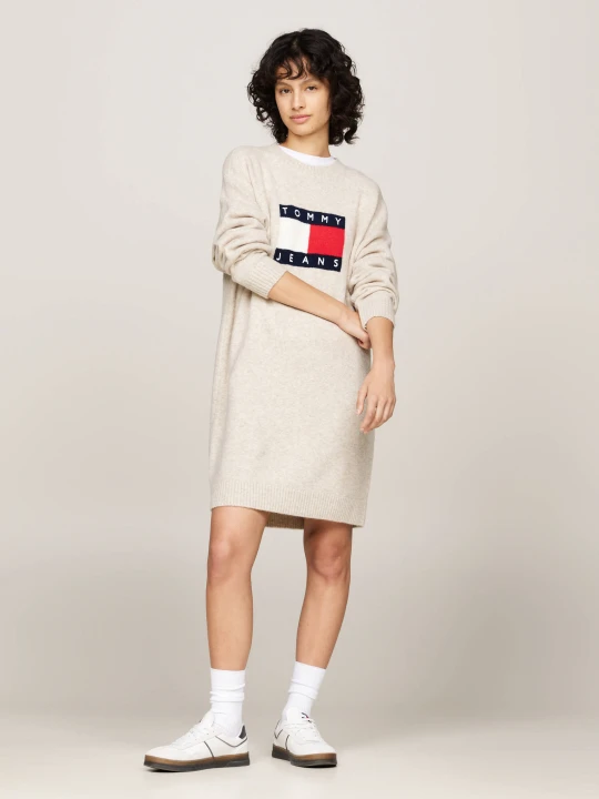 Zdjęcie produktu Tommy Jeans Sukienka | z dodatkiem wełny beżowy