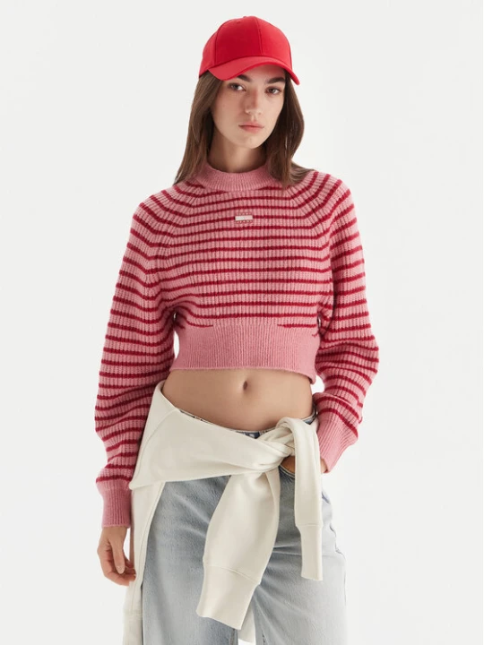 Zdjęcie produktu Tommy Jeans Sweter Badge DW0DW21677 Różowy Regular Fit