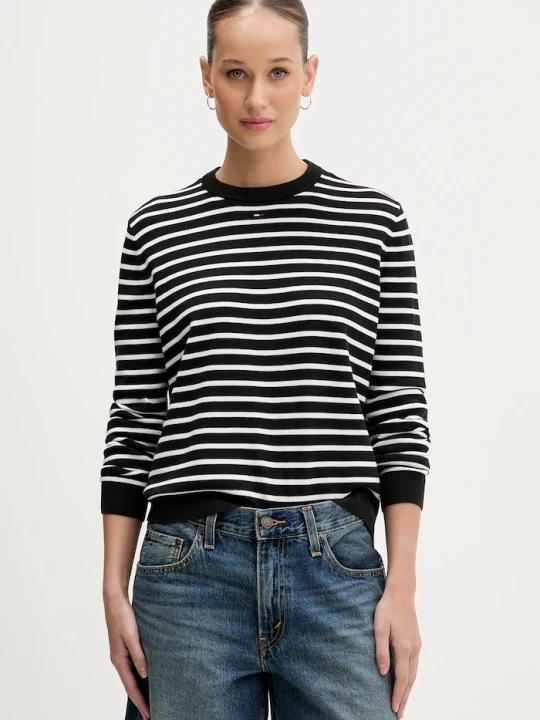 Zdjęcie produktu Tommy Jeans sweter damski bawełniany czarny