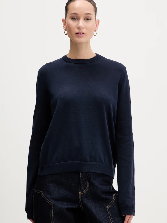 Zdjęcie produktu Tommy Jeans sweter damski bawełniany granatowy