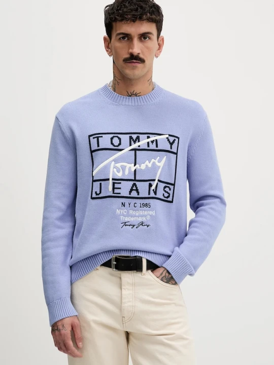 Zdjęcie produktu Tommy Jeans sweter bawełniany niebieski