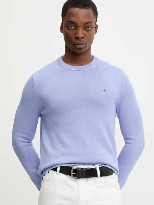 Zdjęcie produktu Tommy Jeans sweter bawełniany fioletowy