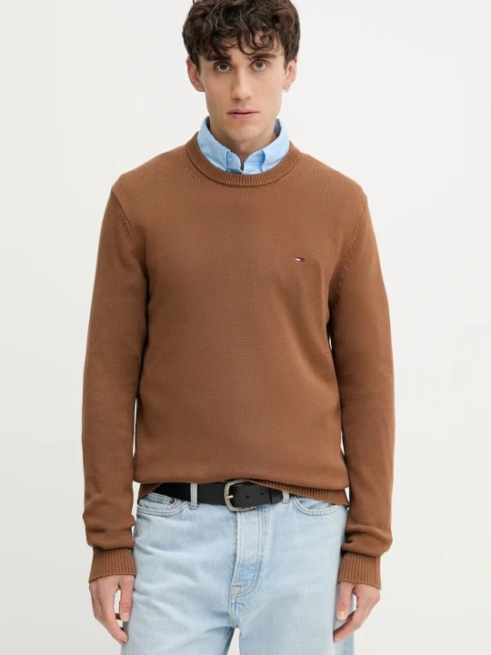 Zdjęcie produktu Tommy Jeans sweter bawełniany brązowy