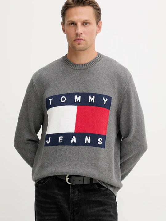 Zdjęcie produktu Tommy Jeans sweter bawełniany szary