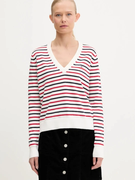 Zdjęcie produktu Tommy Jeans sweter damski bawełniany biały