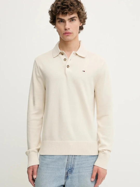 Zdjęcie produktu Tommy Jeans sweter bawełniany beżowy
