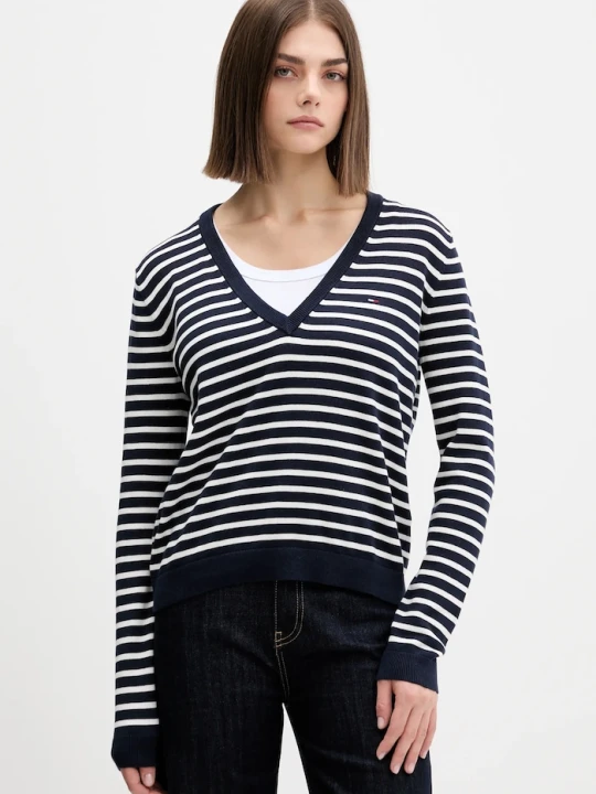 Zdjęcie produktu Tommy Jeans sweter damski bawełniany granatowy