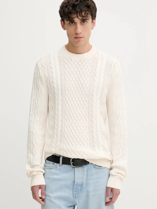 Zdjęcie produktu Tommy Jeans sweter bawełniany beżowy