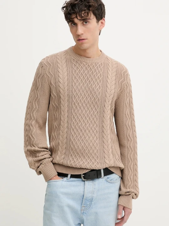 Zdjęcie produktu Tommy Jeans sweter bawełniany beżowy