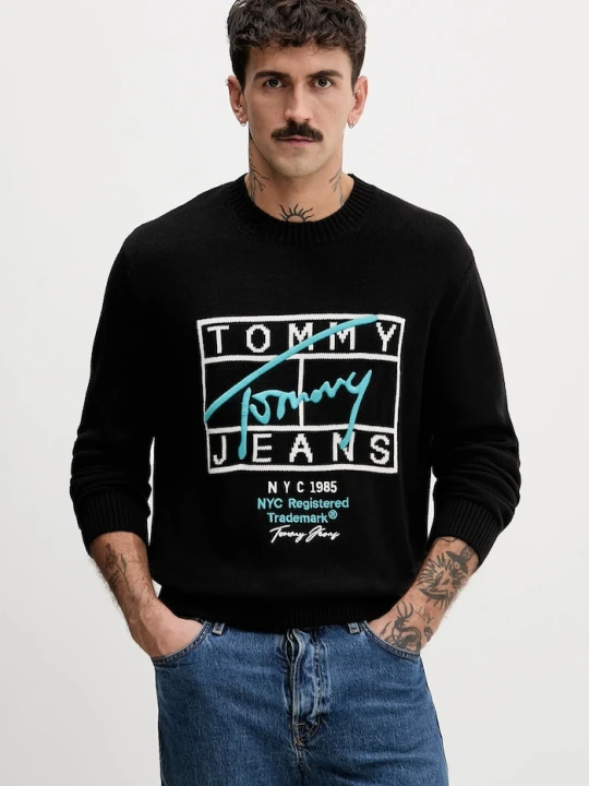 Zdjęcie produktu Tommy Jeans sweter bawełniany czarny