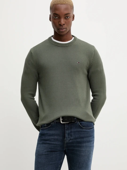 Zdjęcie produktu Tommy Jeans sweter bawełniany zielony