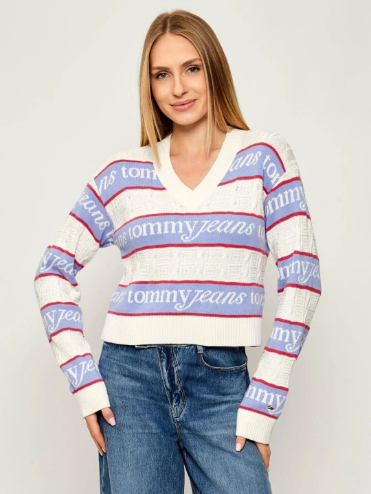 Zdjęcie produktu Tommy Jeans Sweter | Cropped Fit ecru