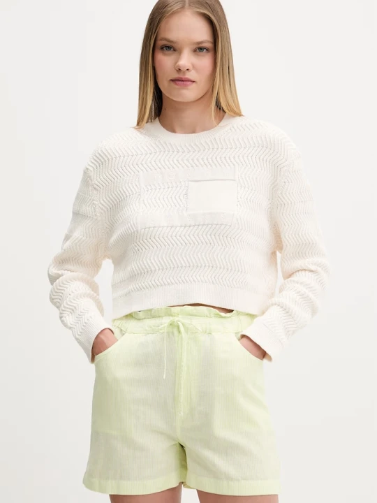 Zdjęcie produktu Tommy Jeans sweter damski bawełniany beżowy