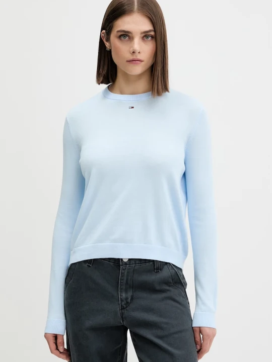 Zdjęcie produktu Tommy Jeans sweter damski bawełniany niebieski