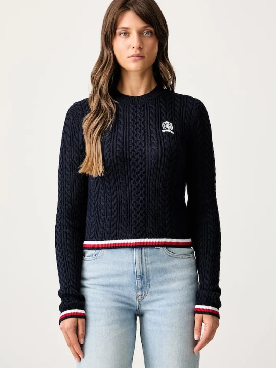 Zdjęcie produktu Tommy Jeans sweter damski bawełniany granatowy