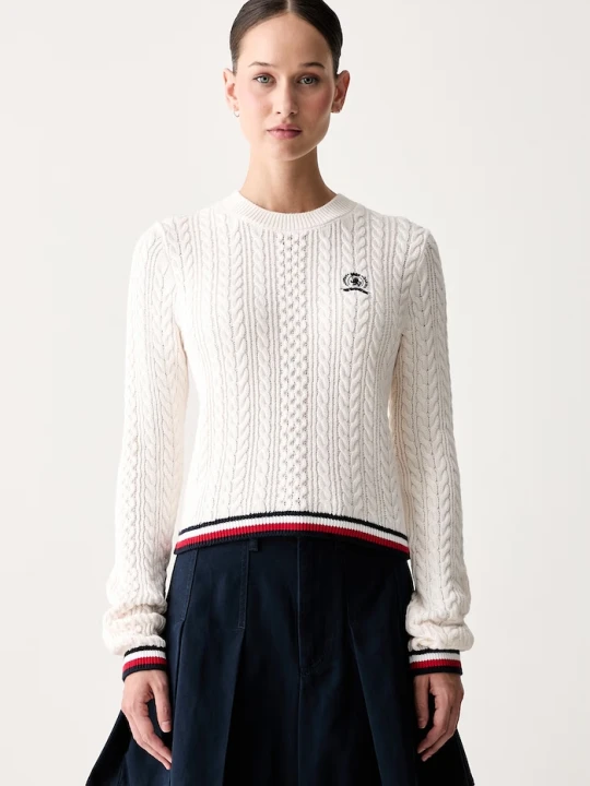Zdjęcie produktu Tommy Jeans sweter damski bawełniany beżowy